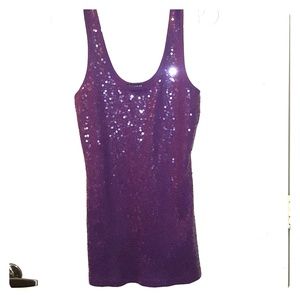 Sequin plum tank top